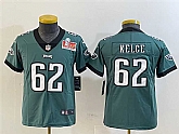 Youth Philadelphia Eagles #62 Jason Kelce Green 2025 Super Bowl LIX Patch Vapor Untouchable Limited Stitched Jersey,baseball caps,new era cap wholesale,wholesale hats
